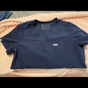 Figs Catarina One Pocket Scrub Top - Navy